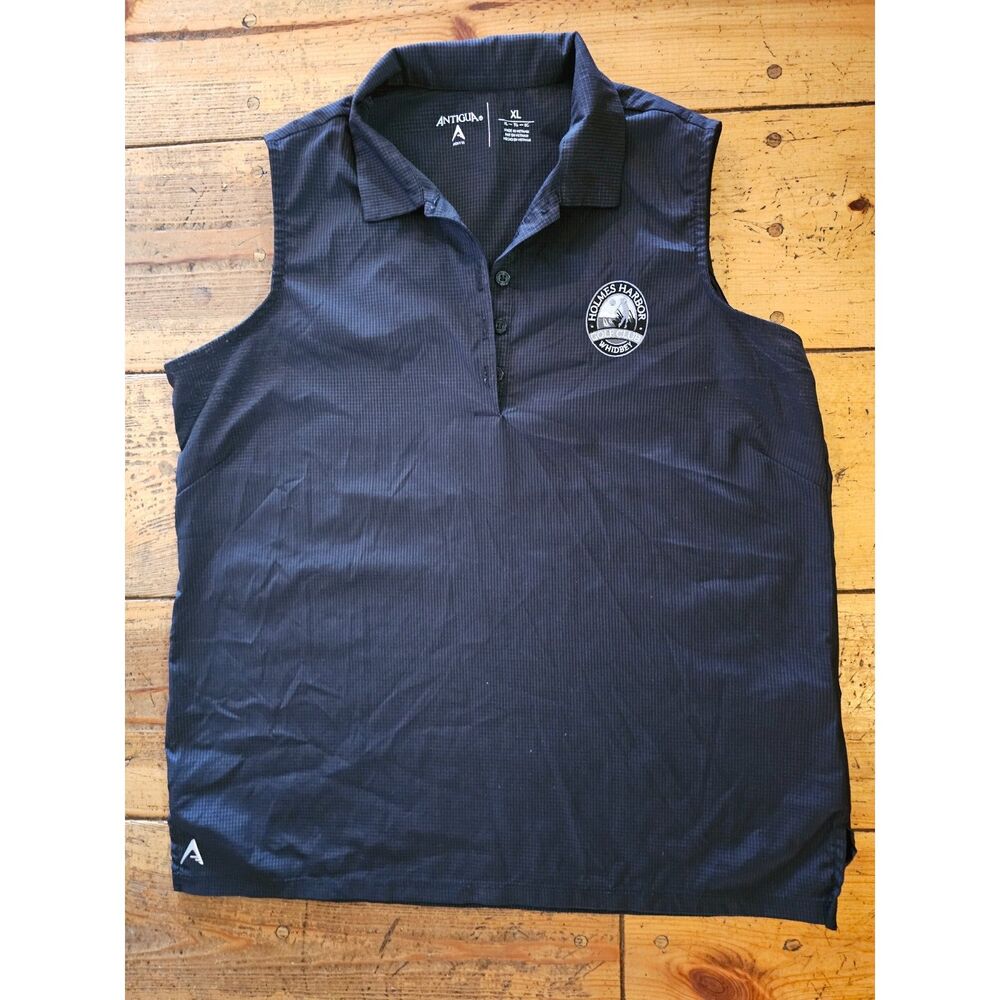 Antigua Women's Black Sleeveless Golf Polo Shirt XL Holmes Harbor Whidbey Island